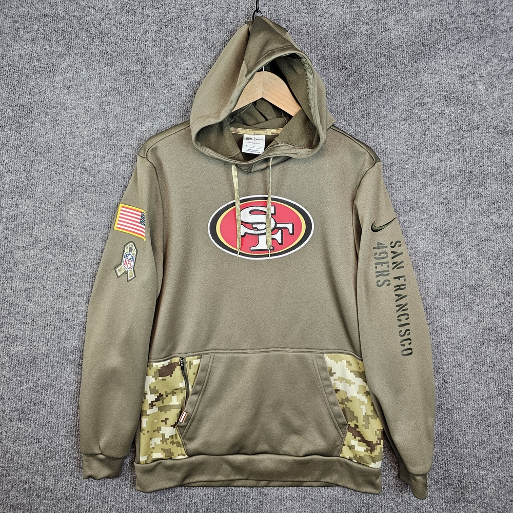 San Francisco 49ers Olive Green Camo Accent Pullover Hoodie
